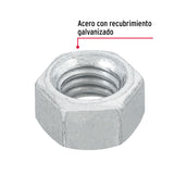 Blíster con 12 Tuercas 3/8' Hex de Acero Galvanizado, Fiero
