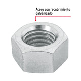 Bolsa con 25 Tuercas 5/8' Hexagonales de Acero Galvanizado