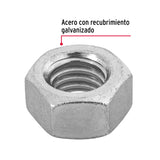 Bolsa con 60 Tuercas 7/16' Hexagonales de Acero Galvanizado