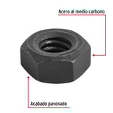 Bolsa con 250 Tuercas 1/4' Hexagonales Pavonadas, Grado 5