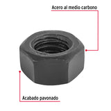 Bolsa con 100 Tuercas 3/8' Hexagonales Pavonadas, Grado 5