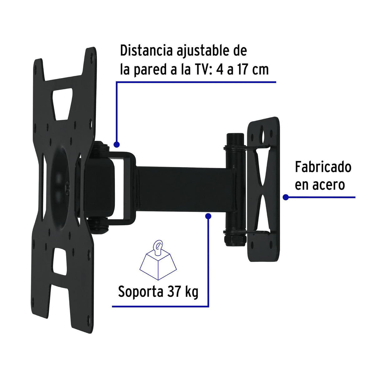 Soporte para Pantallas 23' a 37' Mov. Angular y Articulado