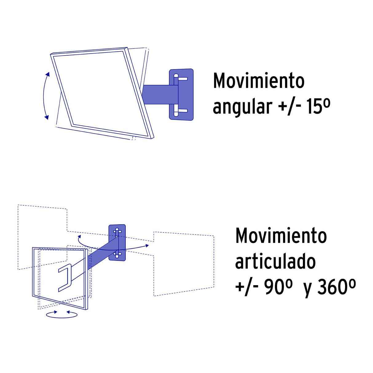 Soporte para Pantallas 23' a 37' Mov. Angular y Articulado