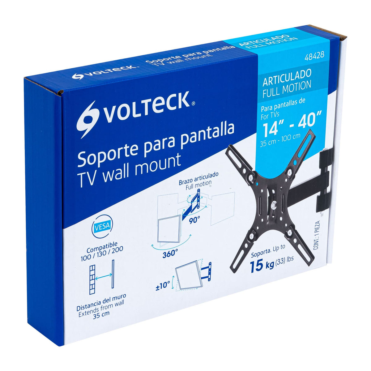 Soporte para Pantallas 14' a 40' Mov. Angular y Articulado