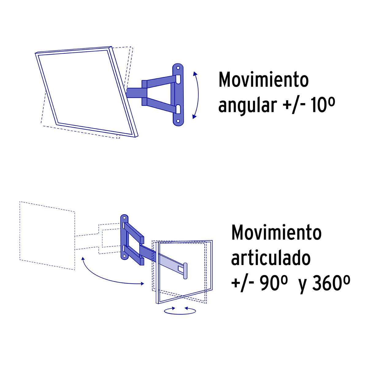Soporte para Pantallas 14' a 40' Mov. Angular y Articulado