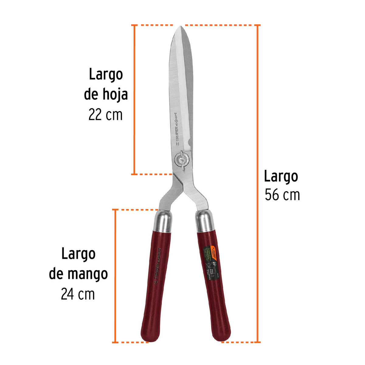Tijera para Poda 56 cm, Forjada, Mgos de Madera, Truper Expert