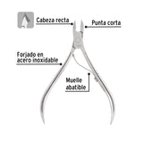 Alicate para Manicure 4', Cabeza Recta, Punta Corta, Pretul