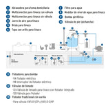 Válvula de Llenado con Flotador para Tinaco, 1/2', Foset