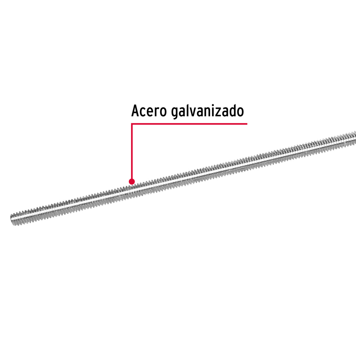 Varilla Roscada de 1 m X 3/8', Fiero