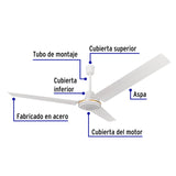 Ventilador de Techo para Interior, 56', Blanco, Volteck