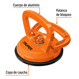 Ventosa de Aluminio para Vidrio, 1 Copa de Succión, Truper