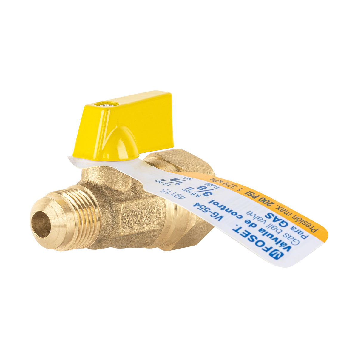 Válvula de Control de Latón para Gas, 3/8' X 1/2', Foset