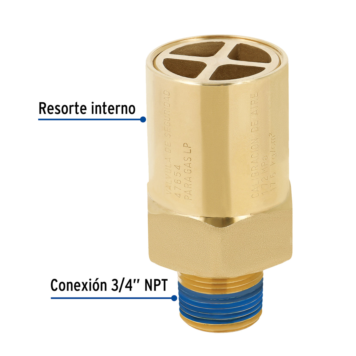 Válvula Externa de Seguridad para Tanque Estacionario, 3/4'