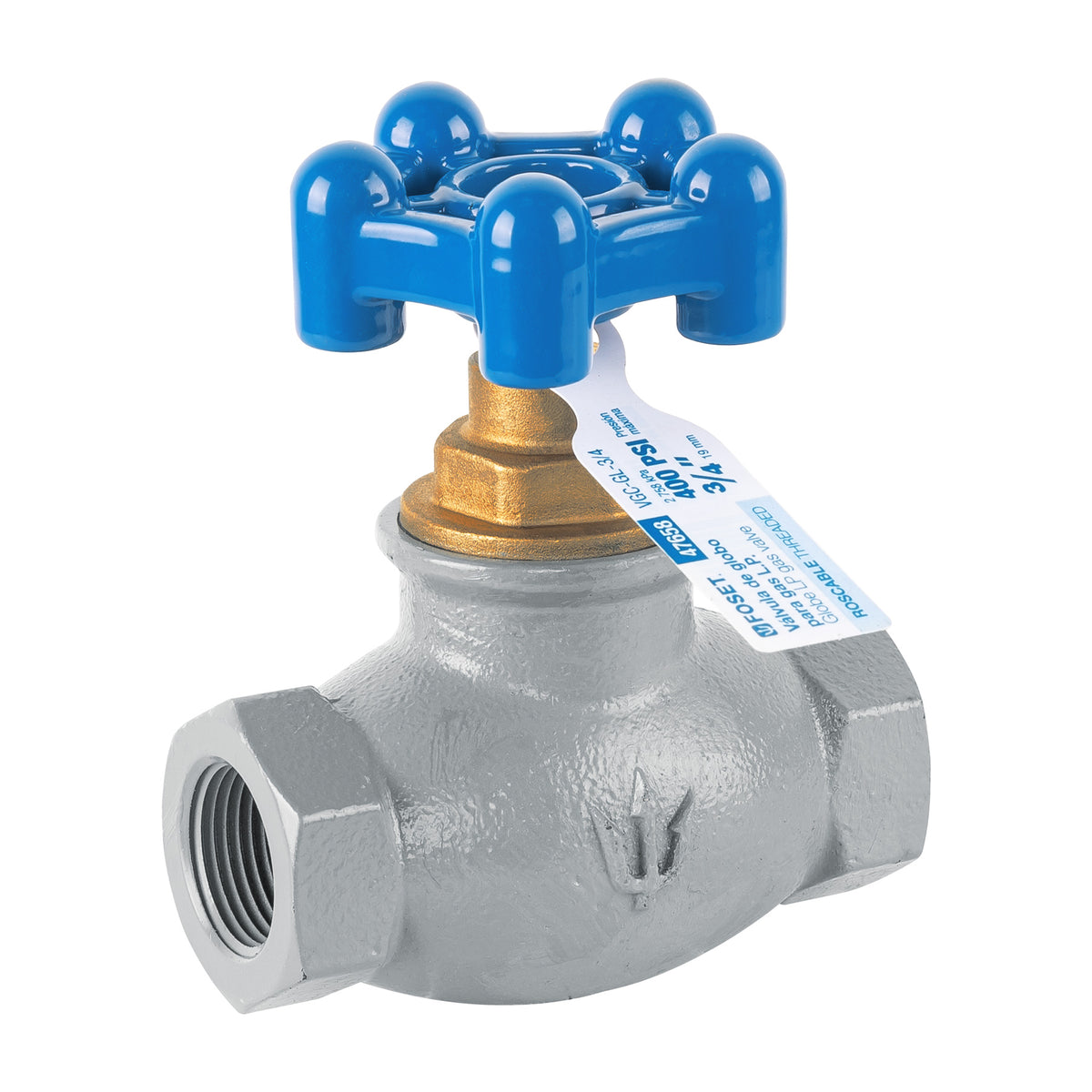 Válvula Globo de Hierro para Gas LP, 3/4', Foset