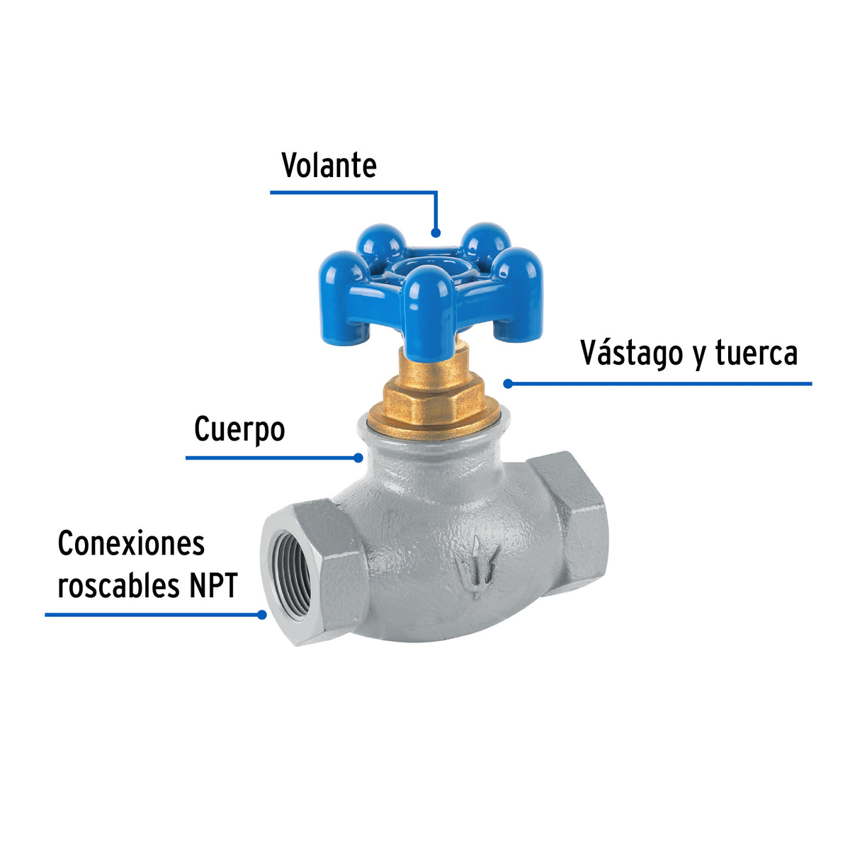 Válvula Globo de Hierro para Gas LP, 3/4', Foset
