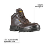 Bota de Seguridad Café, #30, Casquillo de Poliamida, Pretul